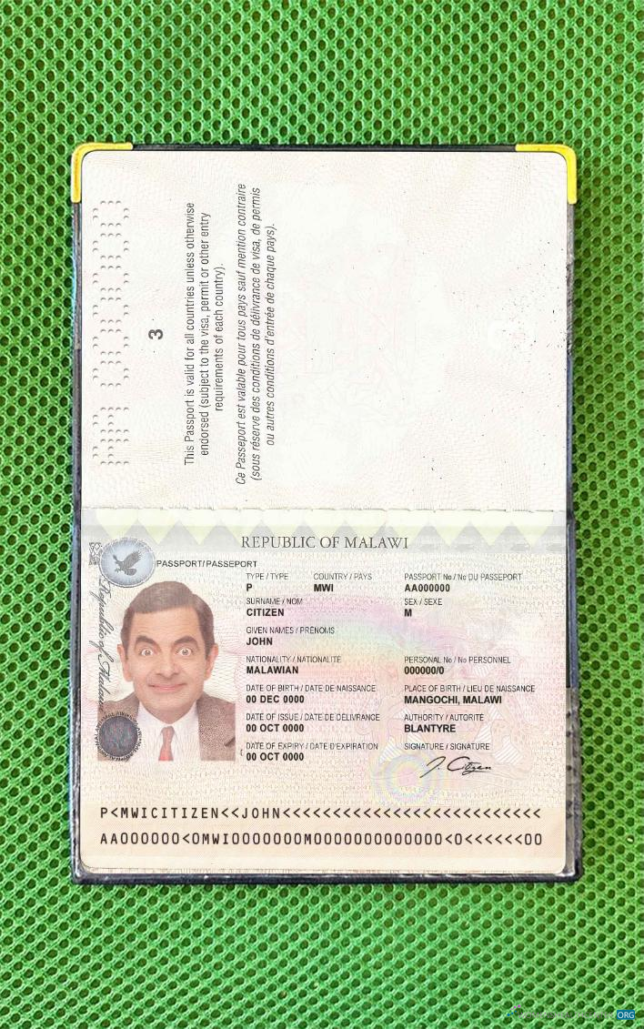 Download Malawi passport photo look Photoshop template